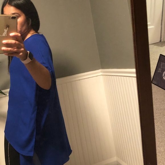 ❤️ Dear Apple High Low Royal Blue Blouse - Picture 8 of 11